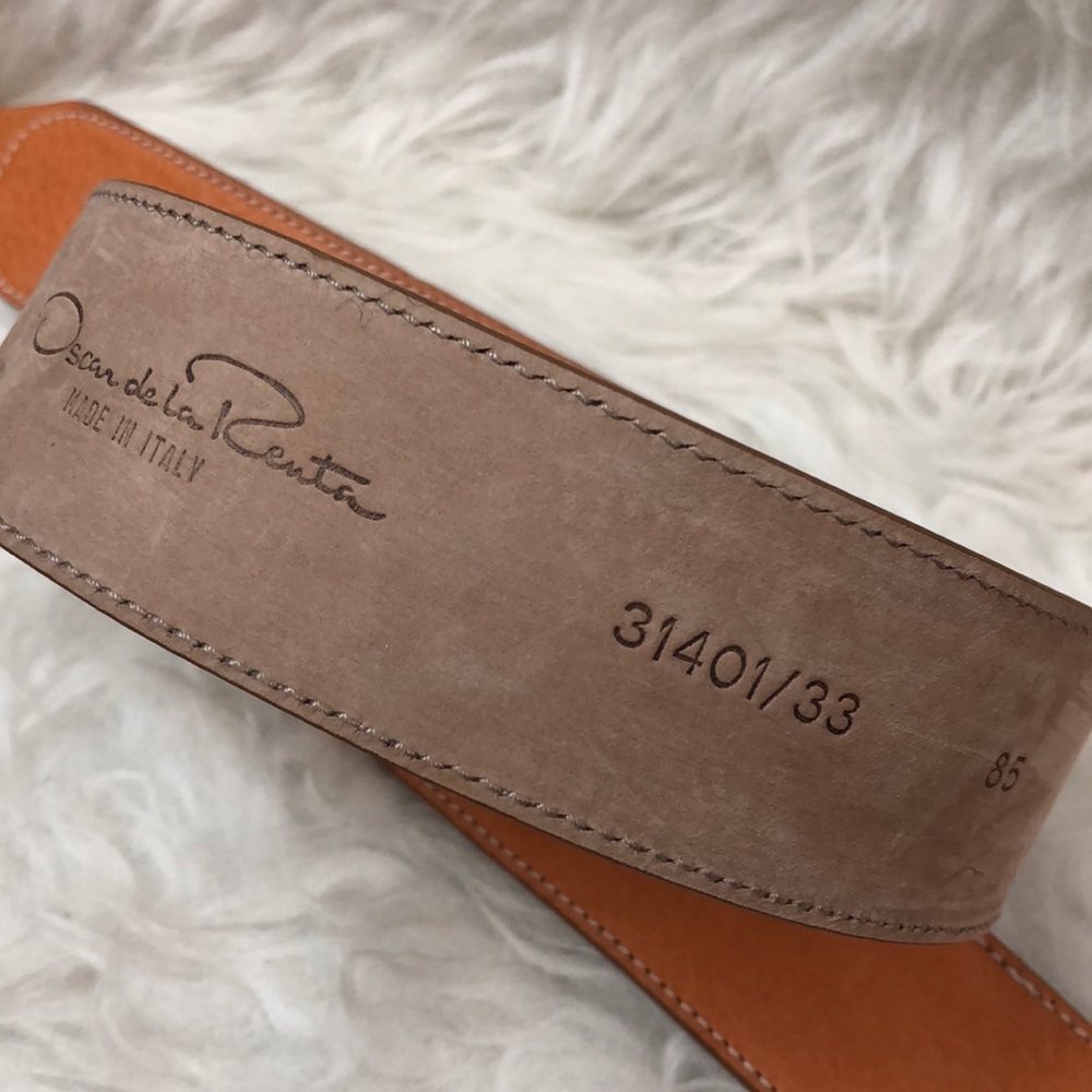 Oscar dela Renta Italy Leather Belt - Picture 8 of 9